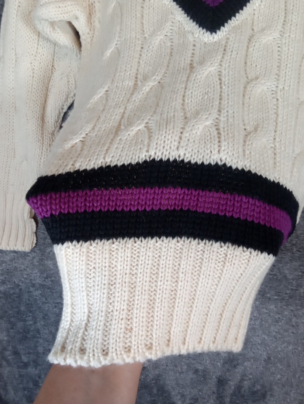 Ryder&amis Cambridge Pure New Wool Sweater Preppy Cable Knit Collegiate Xs - Picture 5 of 10